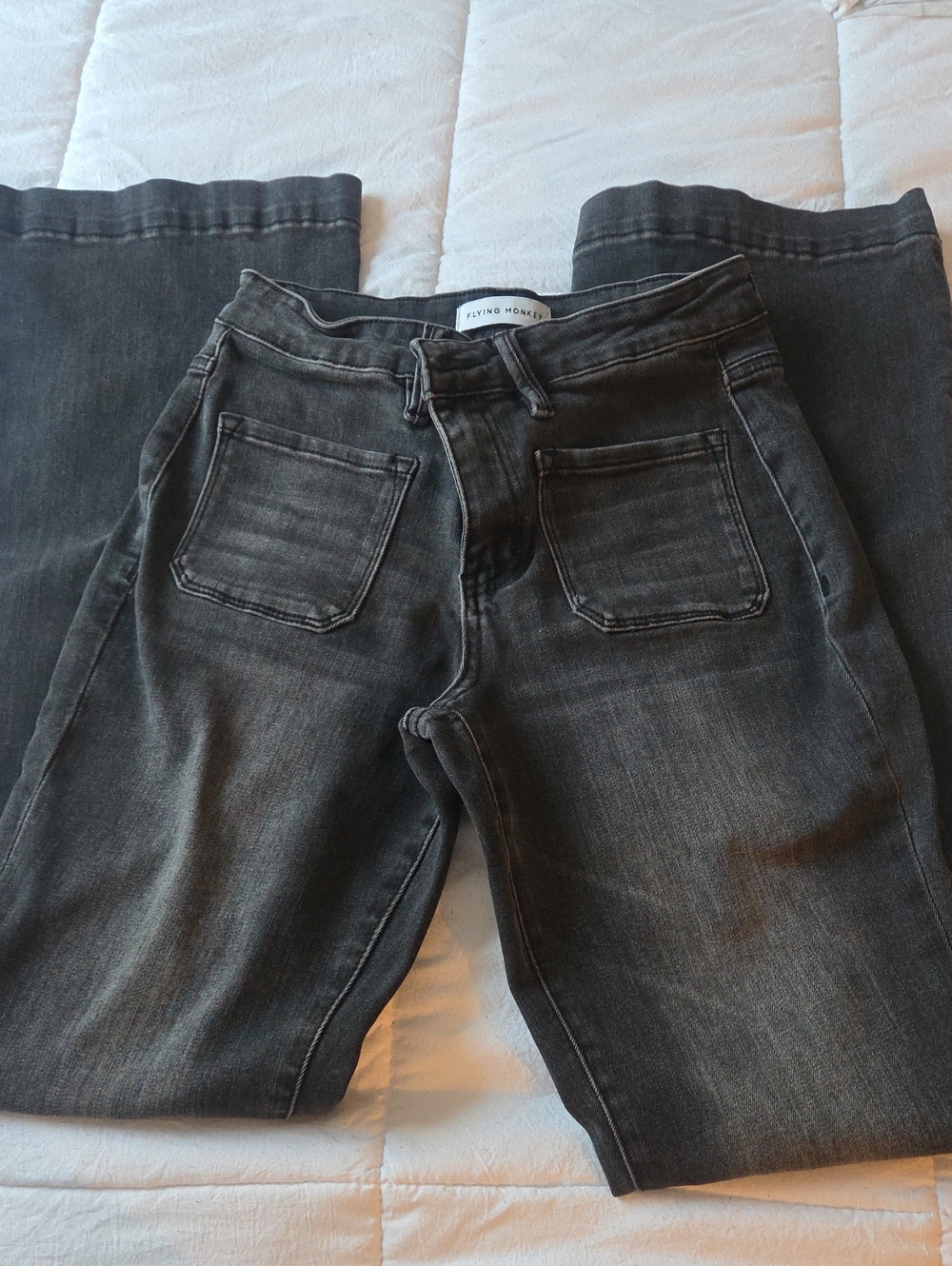Flying Monkey Charcoal Gray Straight-Leg Jeans